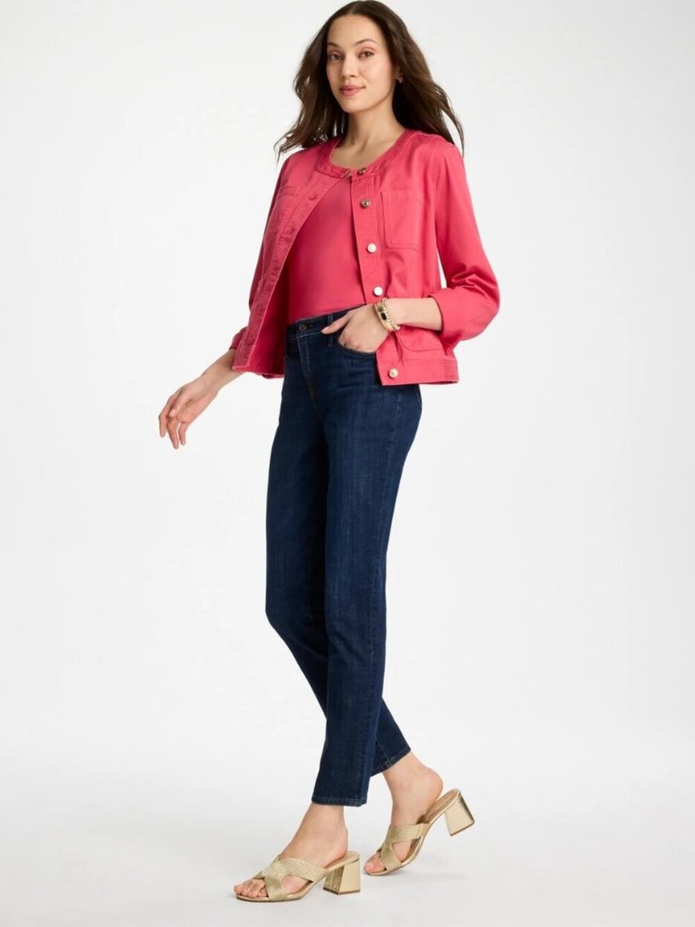 2/$30 Chico's Girlfriend Slim Ankle Jeans Dark Sapphire Indigo 16 #A3985 - Picture 5 of 13